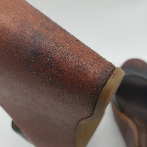 654- Prada Wedge Leather Sandals 37 EU 6.5 US - Picture 10 of 12